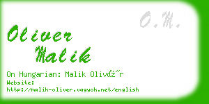 oliver malik business card